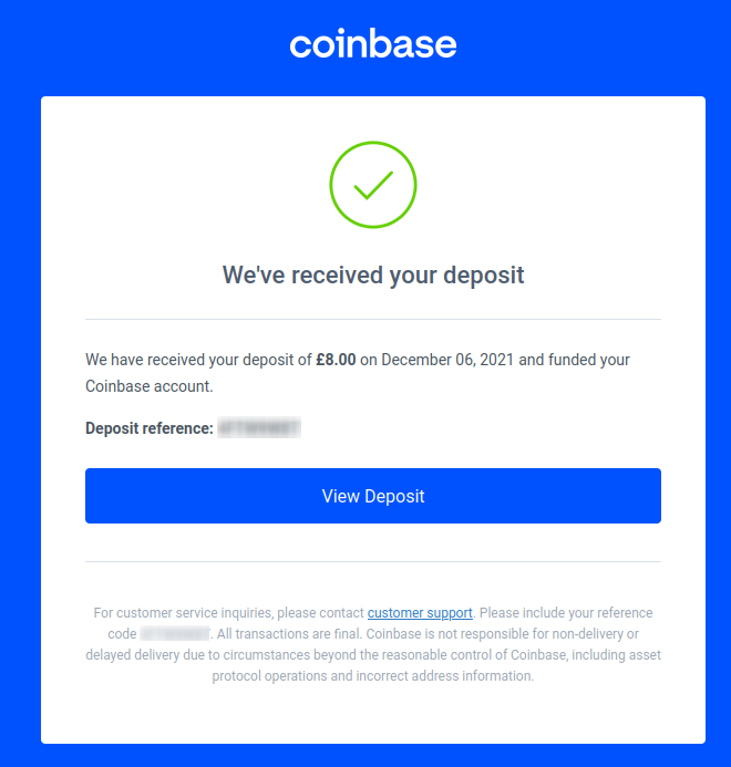 Coinbase Deposit