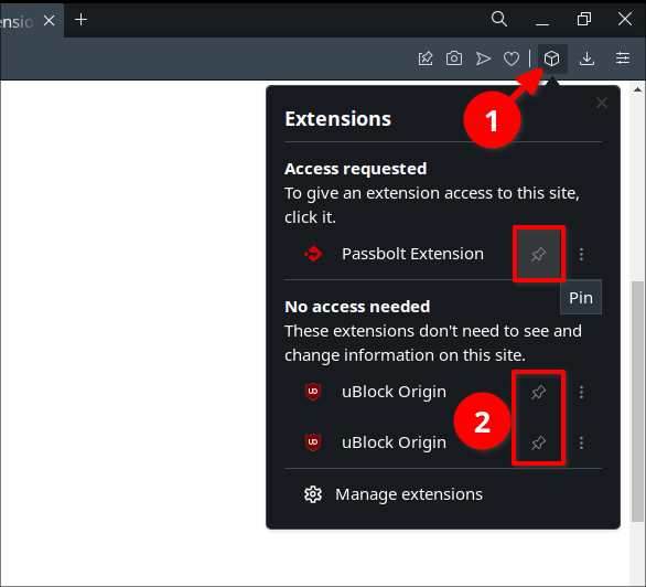 PinToDown extension - Opera add-ons
