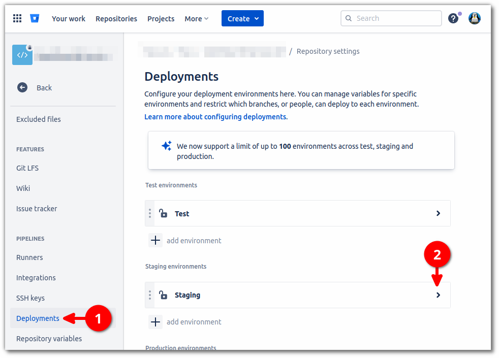 Bitbucket - Add Deployment Variables | Programster's Blog