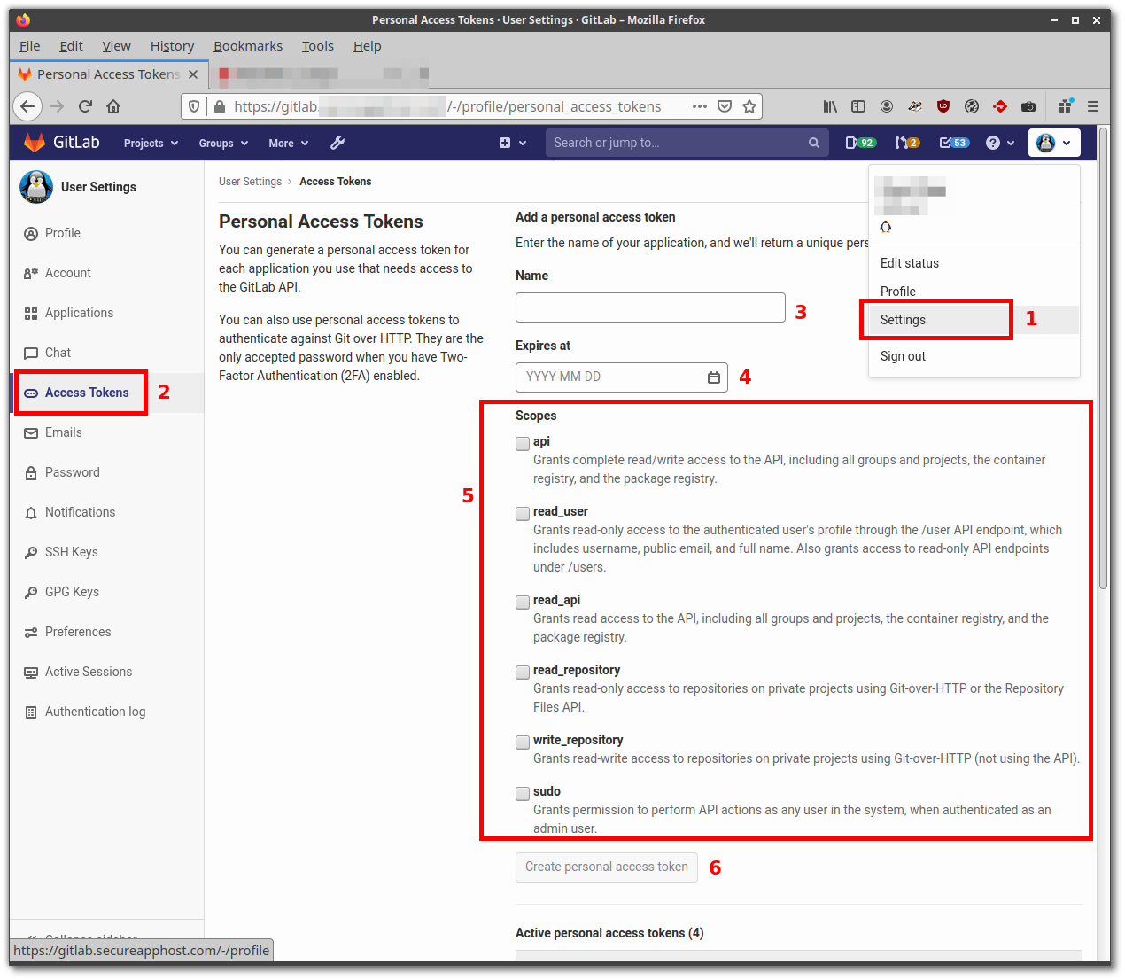 GitLab Create A Personal Access Token Programster's Blog