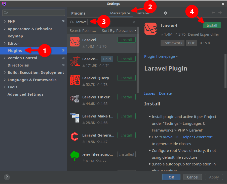 Laravel ide helper phpstorm установка